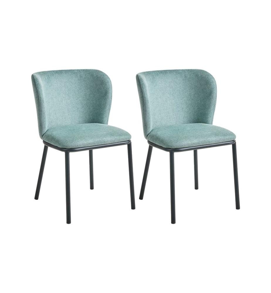 Lot de 2 chaises de salle à manger ARTESIA Tissu Vert menthe