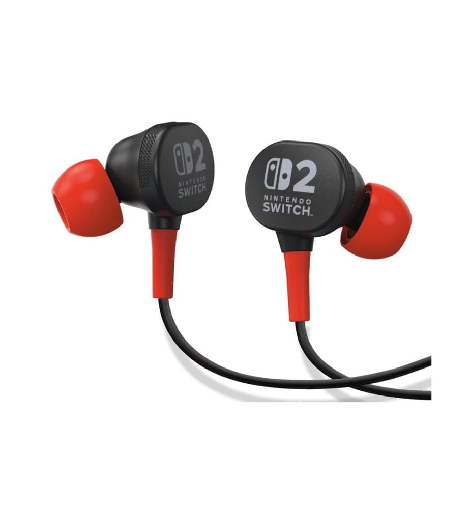 Power A - Casque gaming Écouteurs filaires pour Switch 2 Noir/Rouge