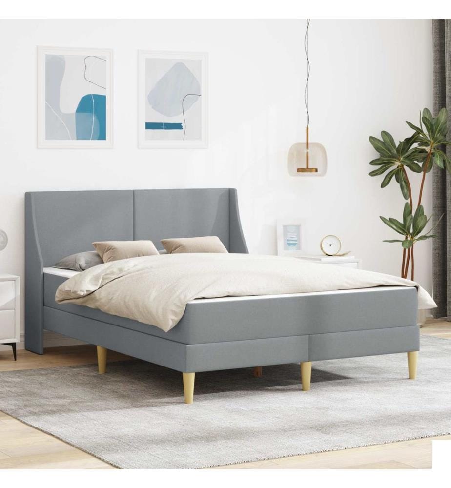 Cadre de lit avec matelas avec tête de lit Polyester