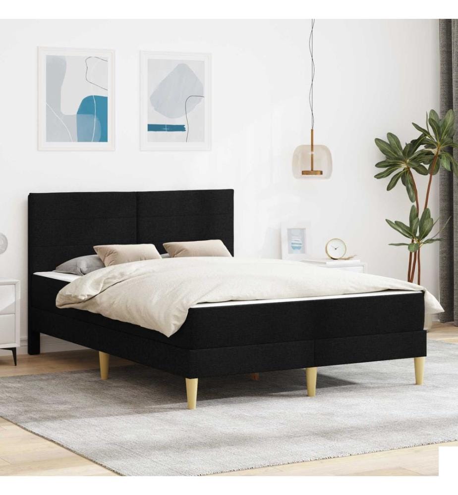Cadre de lit Noir 140 x 190 cm Polyester