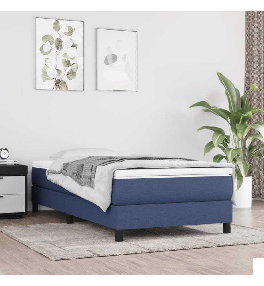 Matelas de lit à ressorts ensachés fermeté moyenne Bleu 80x200x20 cm Tissu