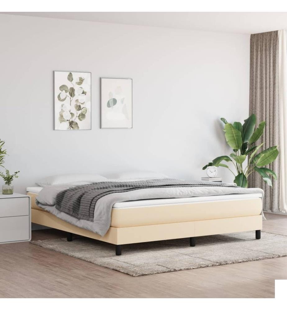 Matelas de lit à ressorts ensachés fermeté moyenne Crème 180x200x20 cm Tissu