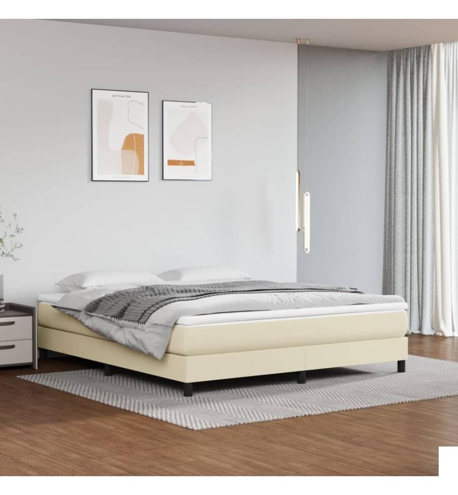 Matelas de lit à ressorts ensachés fermeté moyenne Crème 180x200x20 cm