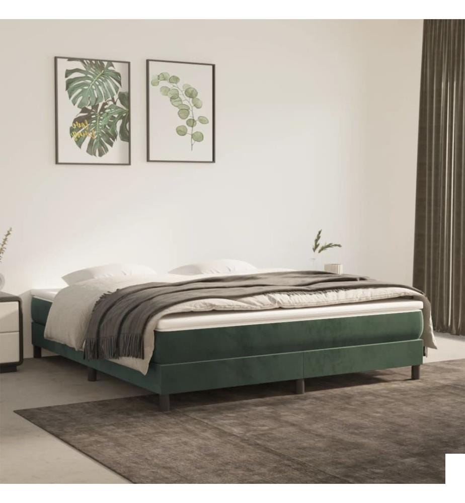 Matelas de lit à ressorts ensachés fermeté moyenne Vert foncé 180x200x20 cm