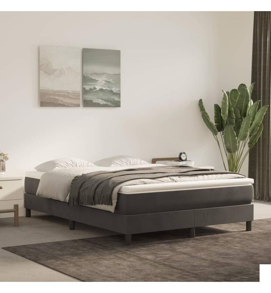Matelas de lit à ressorts ensachés fermeté moyenne 137x190x20 cm velours