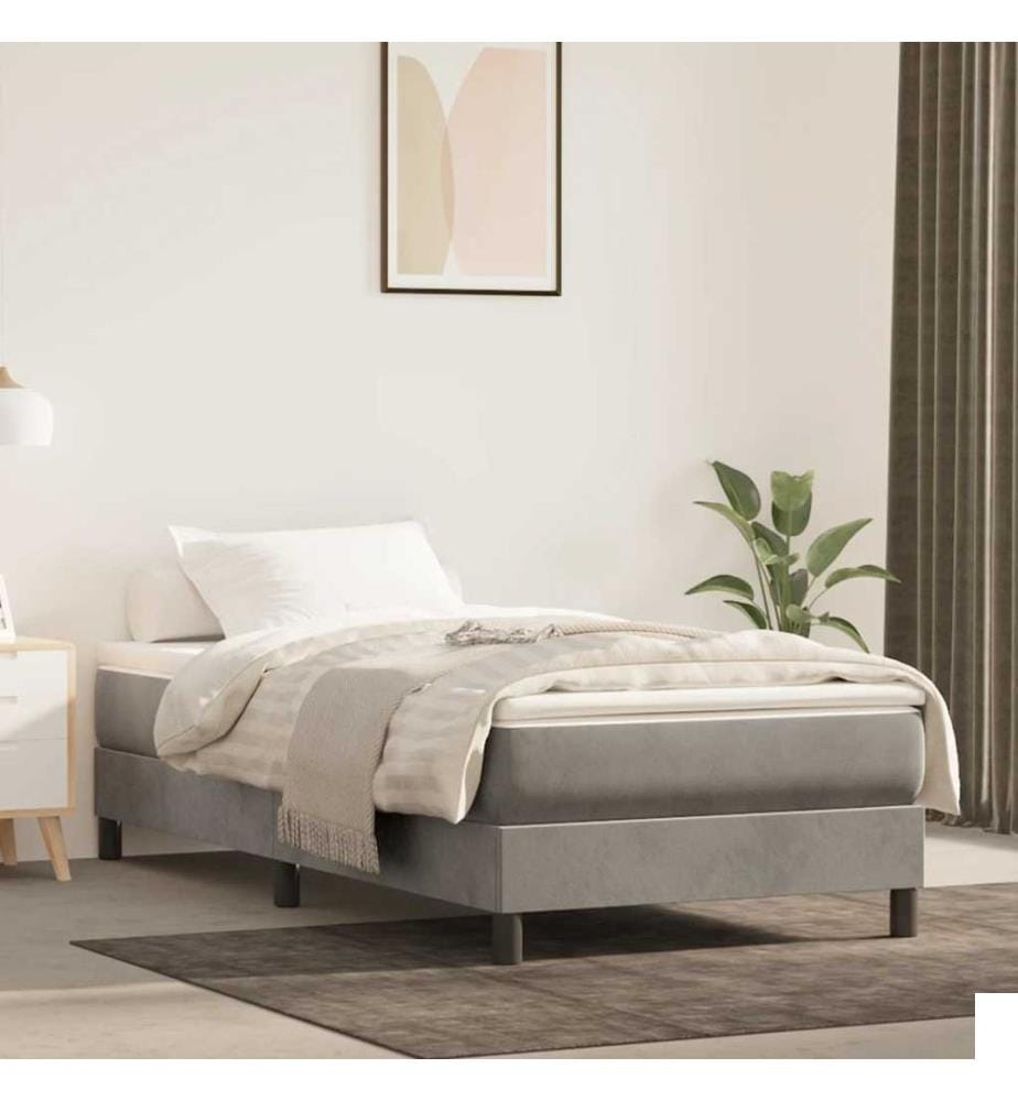 Matelas de lit à ressorts ensachés fermeté moyenne 80x210x20 cm velours