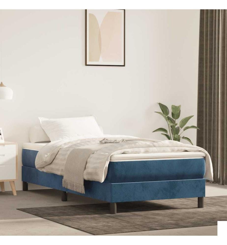 Matelas de lit à ressorts ensachés fermeté moyenne 100x210x20 cm velours