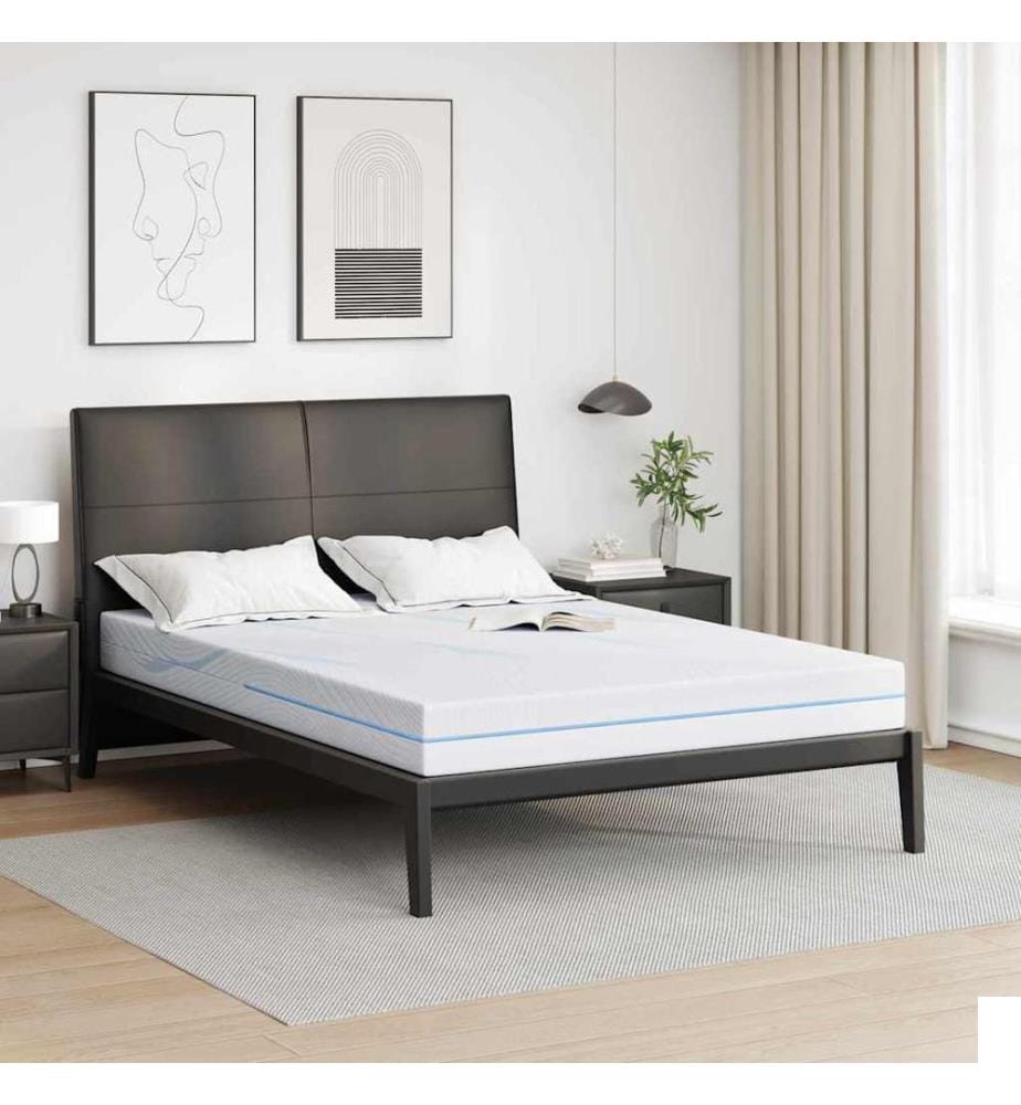 Matelas Blanc 160 x 200 cm Tissu jacquard