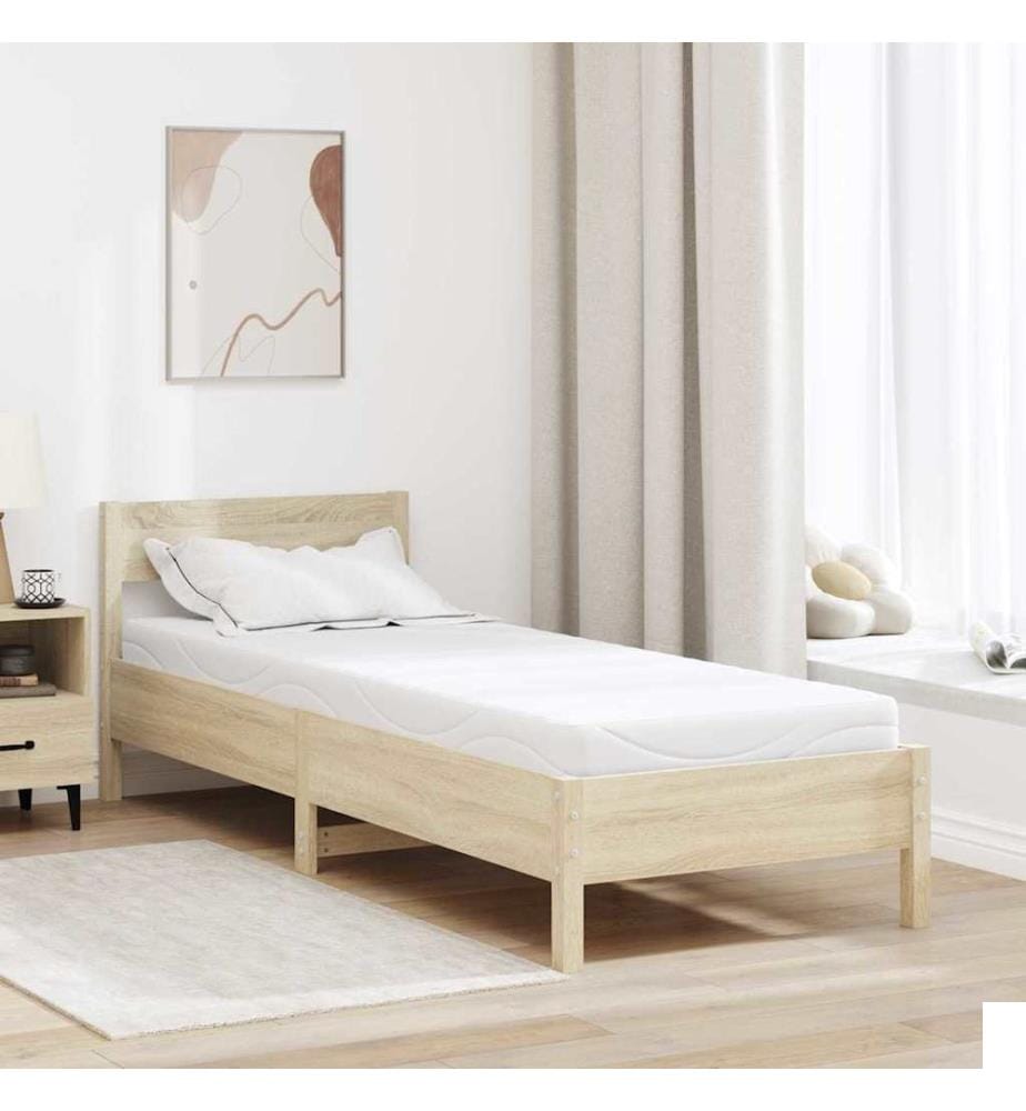 Matelas Blanc 80 x 200 cm Tissu jacquard