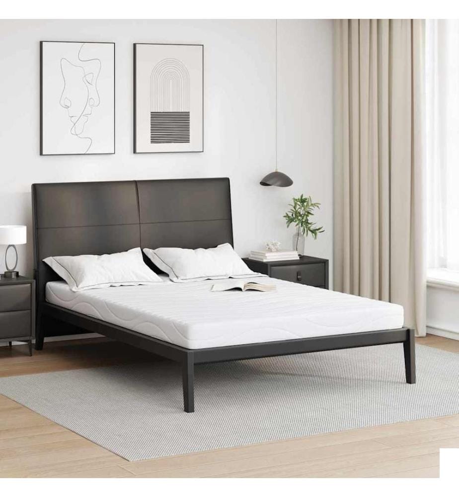 Matelas Blanc 140 x 190 cm Tissu jacquard