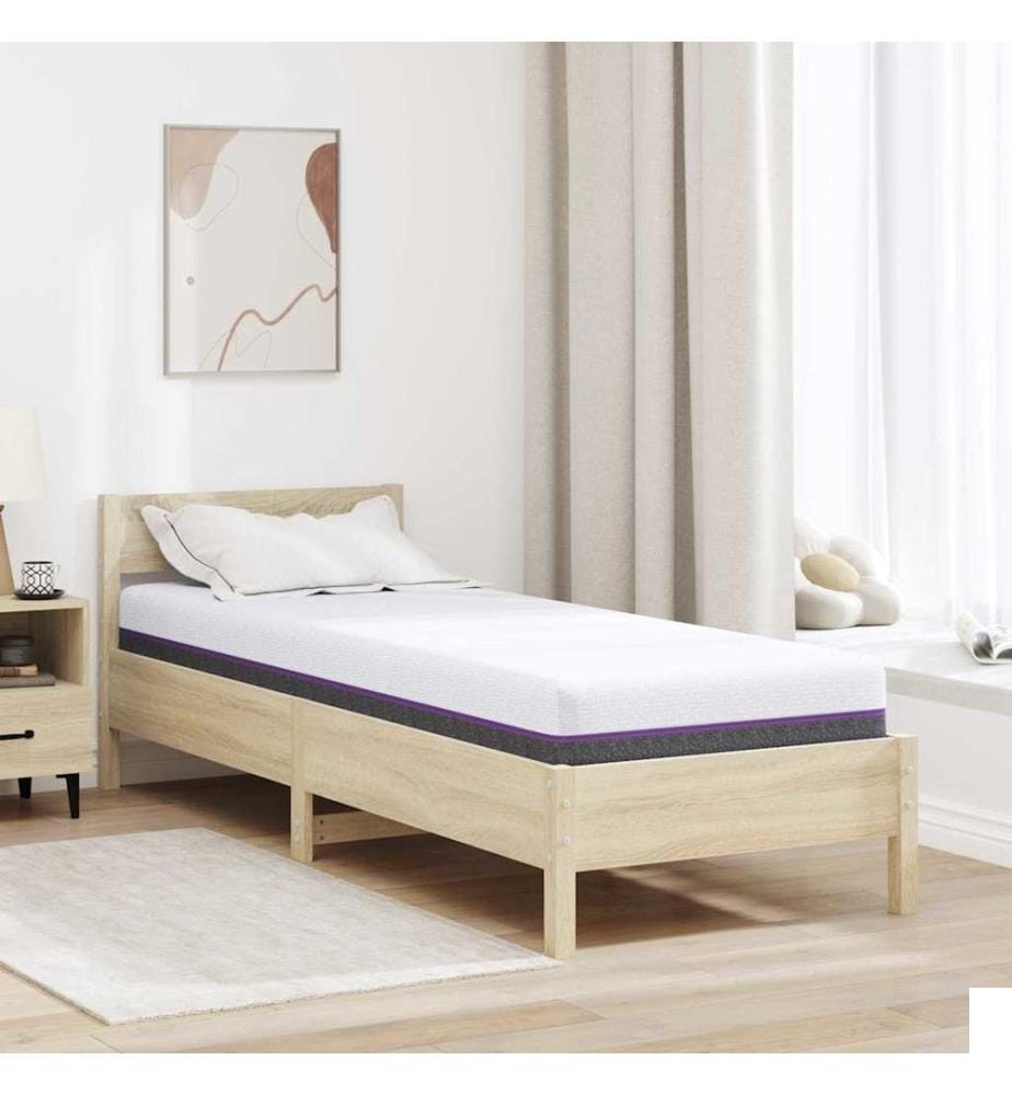 Matelas Blanc et Gris 80 x 200 cm Tissu jacquard