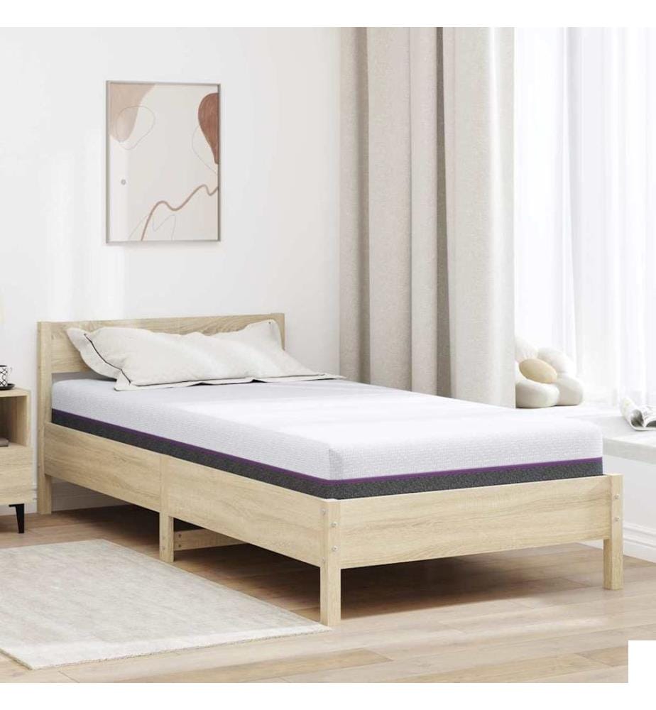 Matelas Blanc et Gris 90 x 190 cm Tissu jacquard