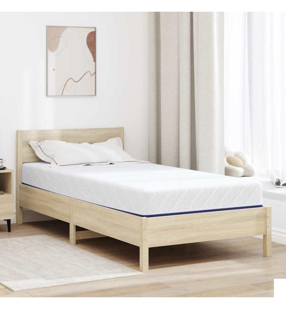 Matelas Blanc et Bleu 90 x 200 cm Tissu jacquard