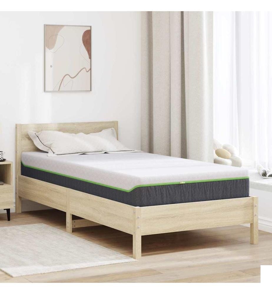 Matelas Blanc et Gris 90 x 200 cm Tissu jacquard