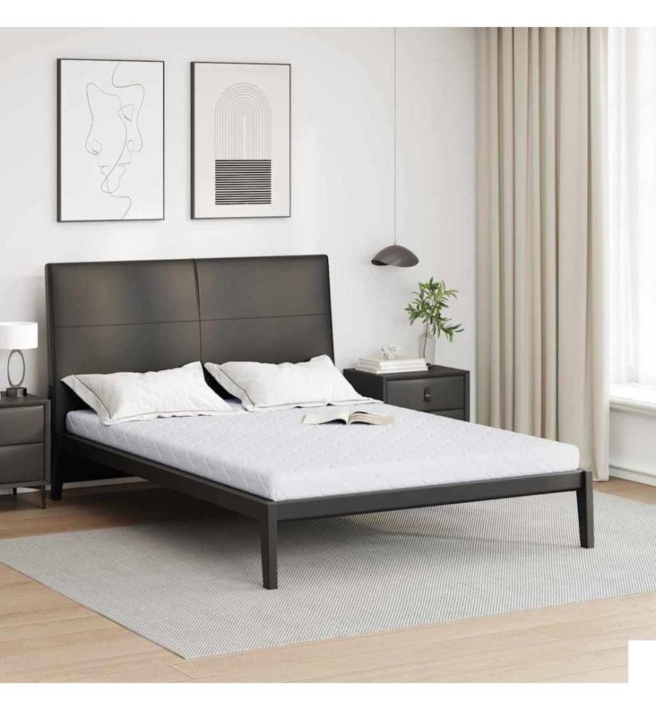 Matelas Blanc 140 x 190 cm Tissu jacquard