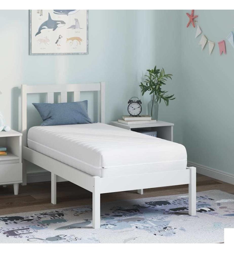 Matelas Blanc 70 x 140 cm Ressort ensaché