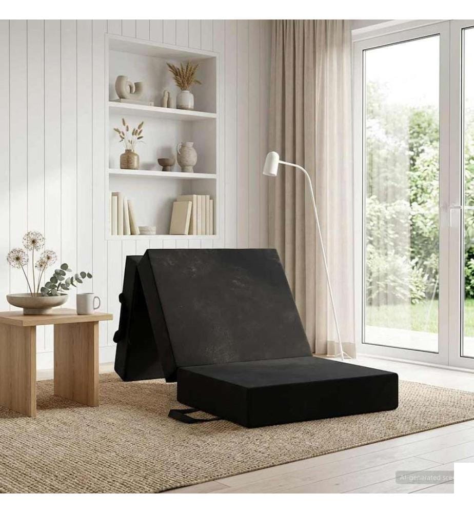 Canapé-lit pliable 75 x 63 x 45 cm Noir