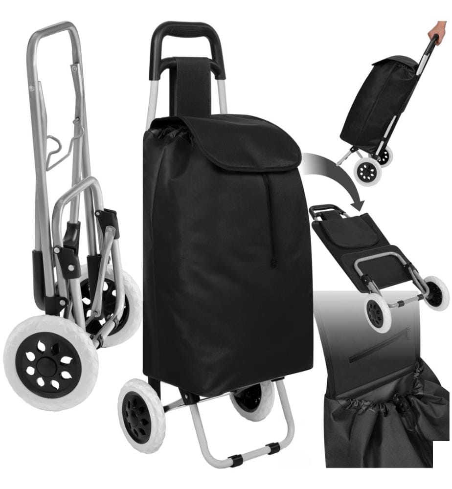 Chariot de courses, de marché Pliable 2 Roues - noir