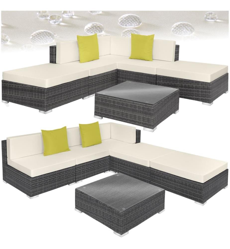 Canapé de jardin PARIS modulable 5 places - gris