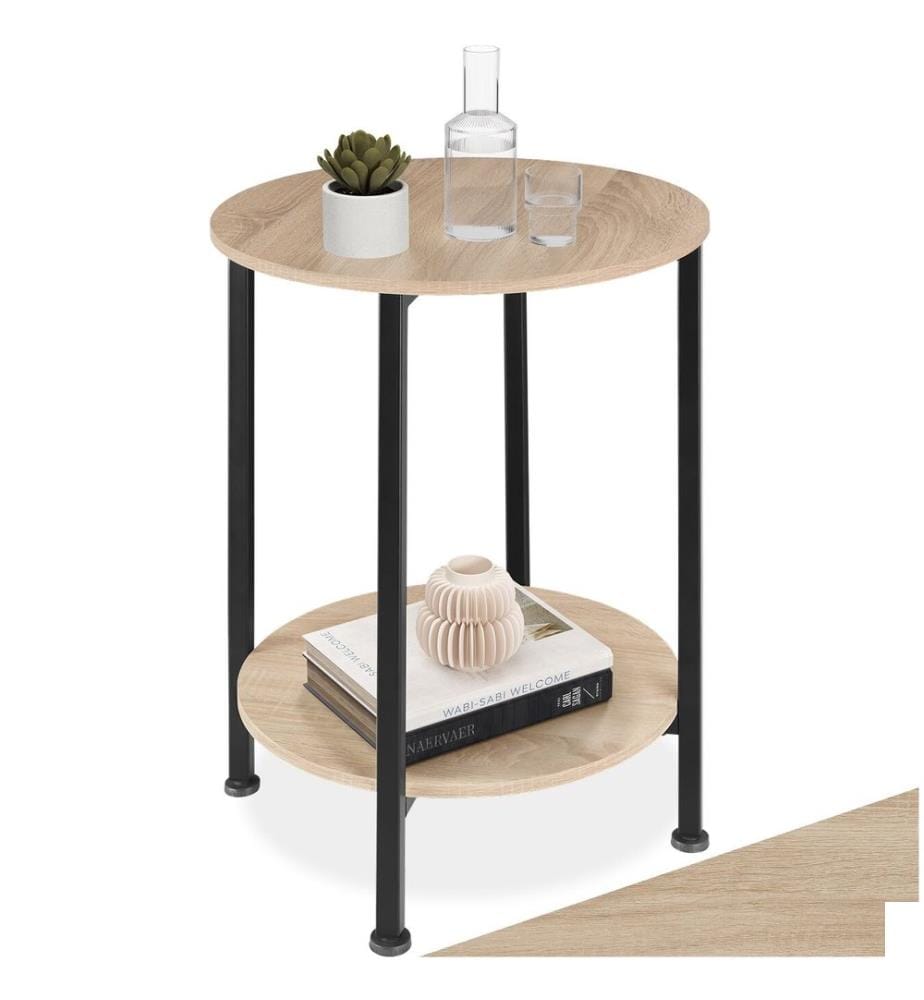 Table dappoint BALLINA 45x64 cm - Bois clair industriel, Chêne Sonoma