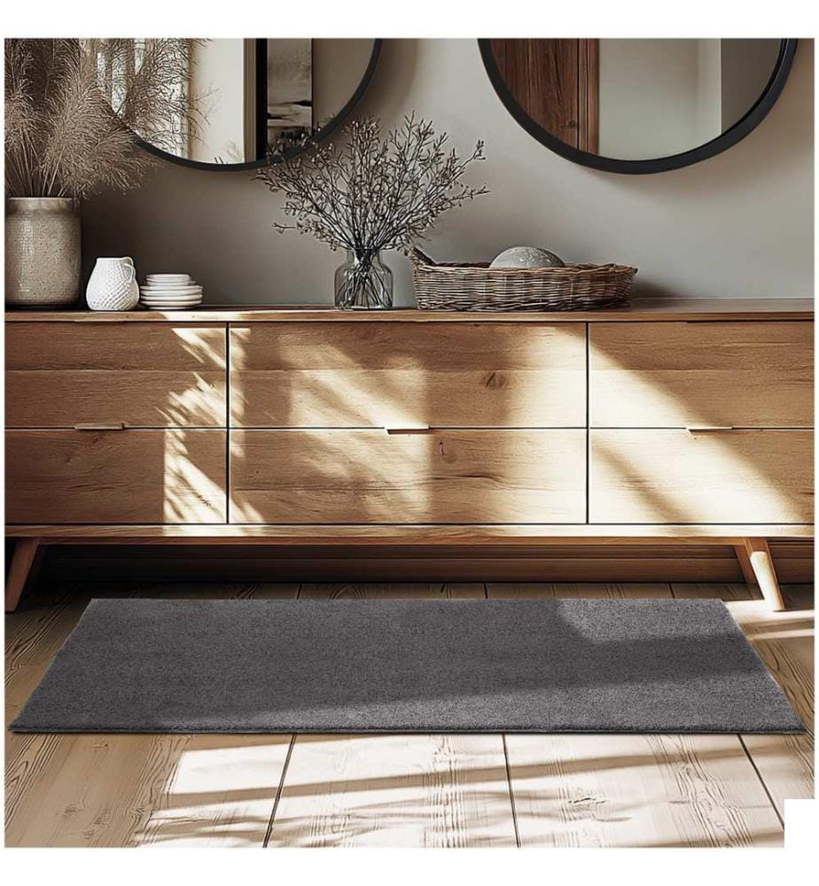Tapis à poils ras SOFT ZONE - gris anthracite, 80 x 150 cm