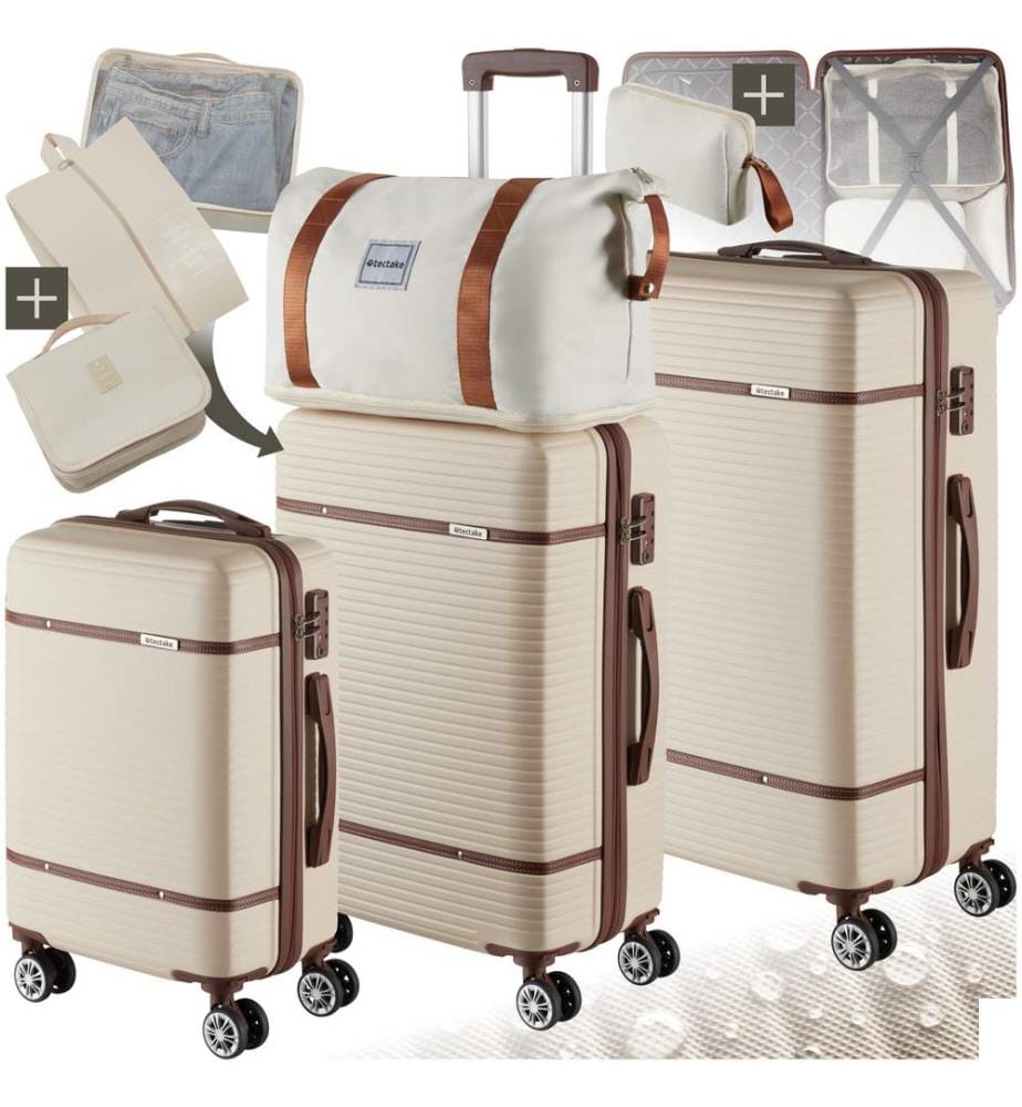 Ensemble de valises MADISON 13 pièces avec serrure TSA - crème