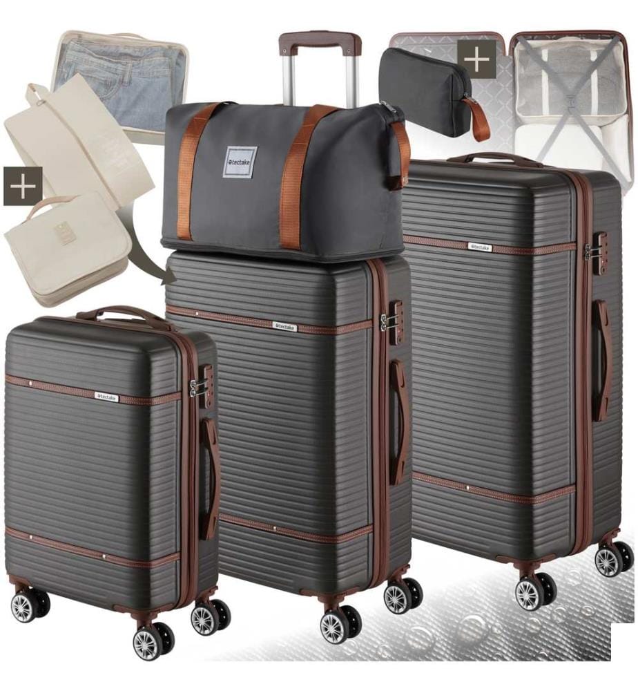 Ensemble de valises MADISON 13 pièces avec serrure TSA - gris anthracite