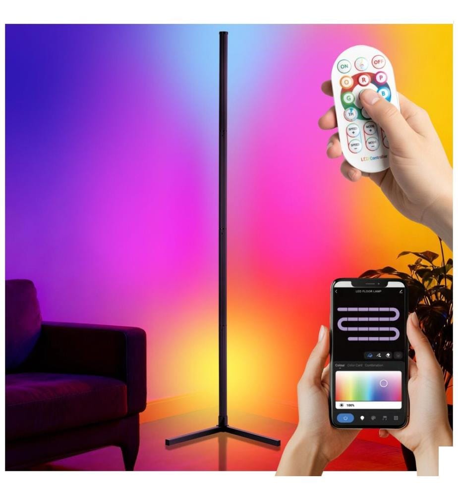 Lampe sur pied LED SPECTRA 16 millions de couleurs et plus de 200 modes lumineux - par pièce