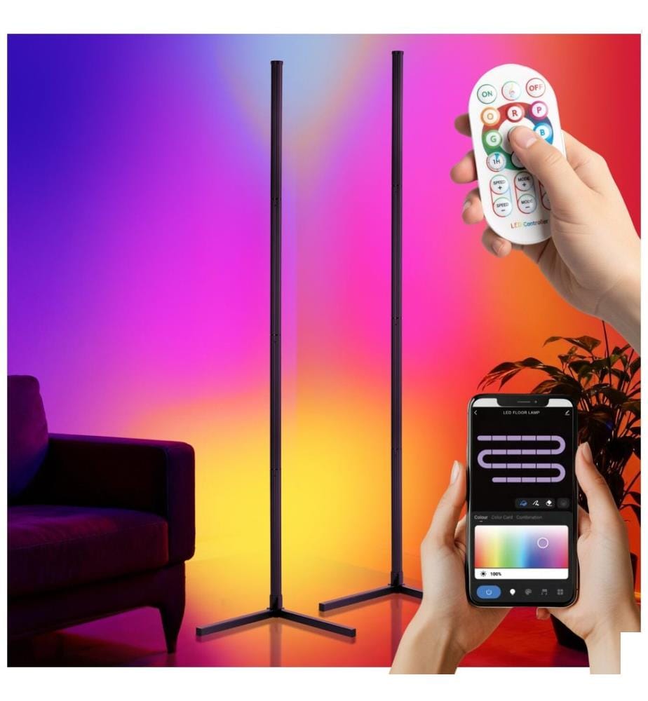 Lampe sur pied LED SPECTRA 16 millions de couleurs et plus de 200 modes lumineux - Lot de 2