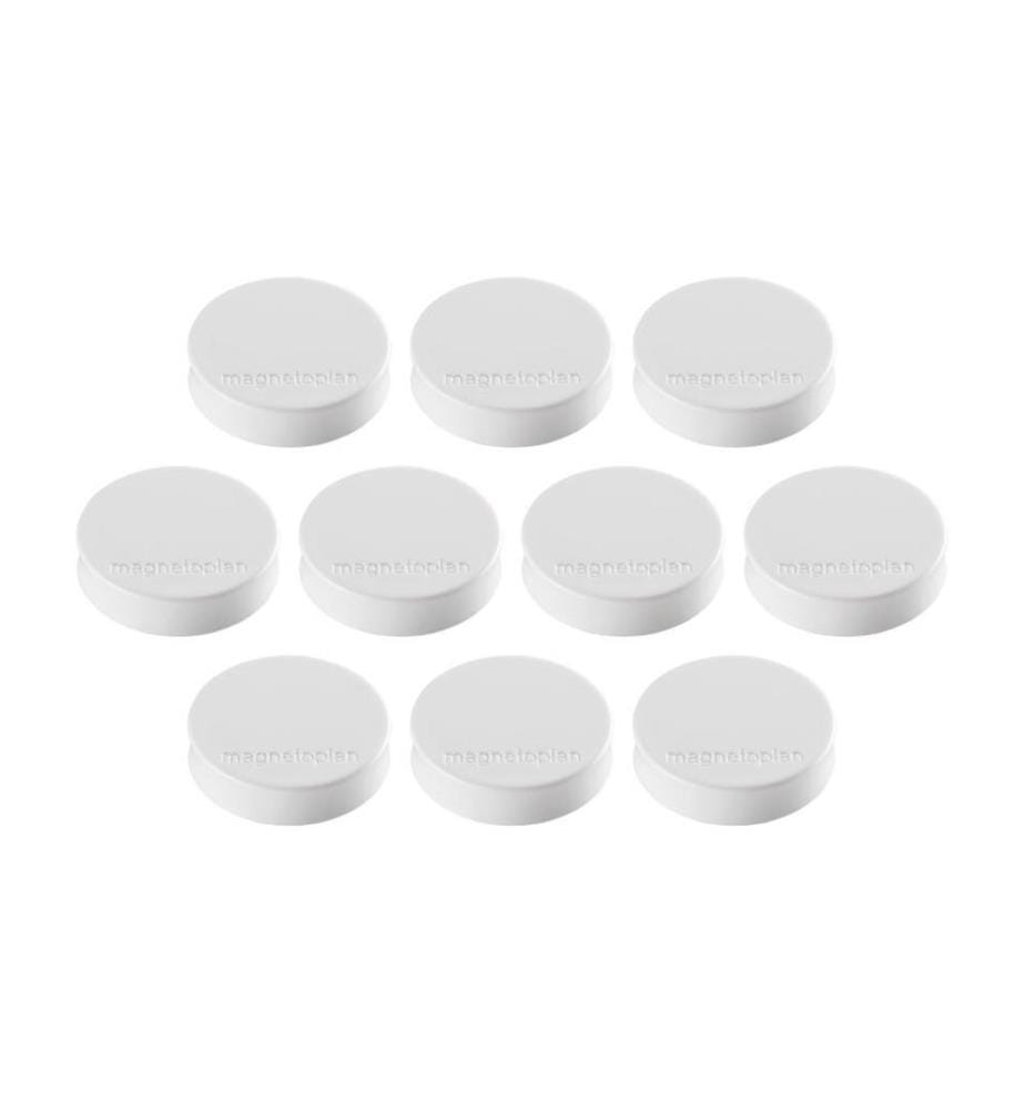 MAGNETOPLAN - Aimant Ergo Medium Ø 3 cm Blanc, 10 Pièce/s
