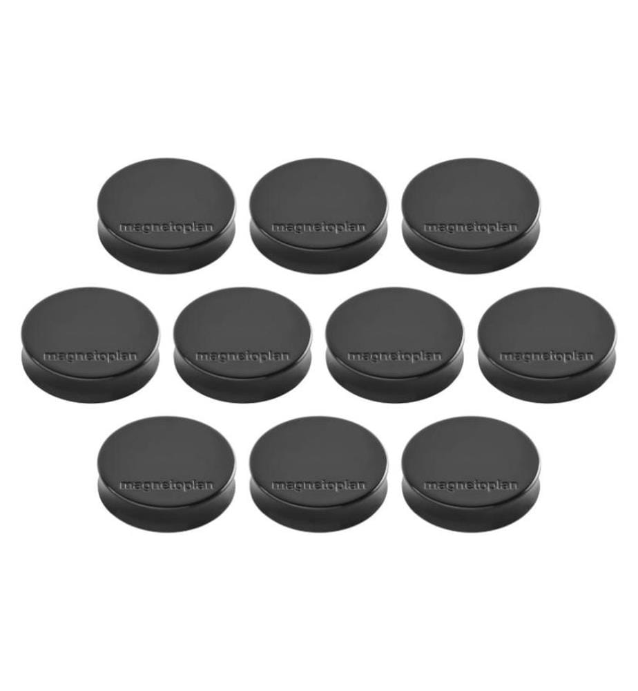 MAGNETOPLAN - Aimant Ergo Medium Ø 3 cm Noir, 10 Pièce/s