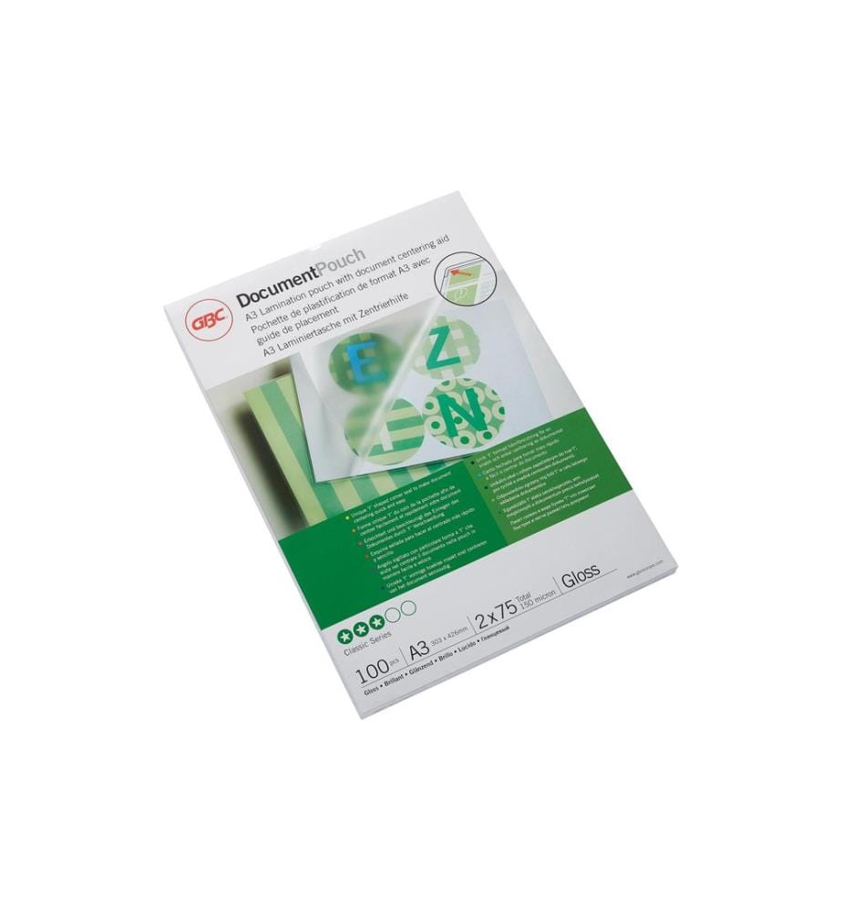GBC - Film laminé Premium A3 75 µm, brillant, 100 pièces