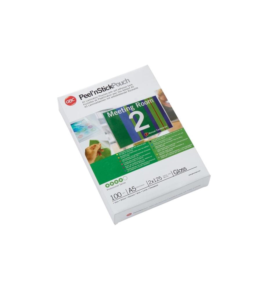 GBC - Film laminé Peel'n Stick Pouch A5, 100 pièces