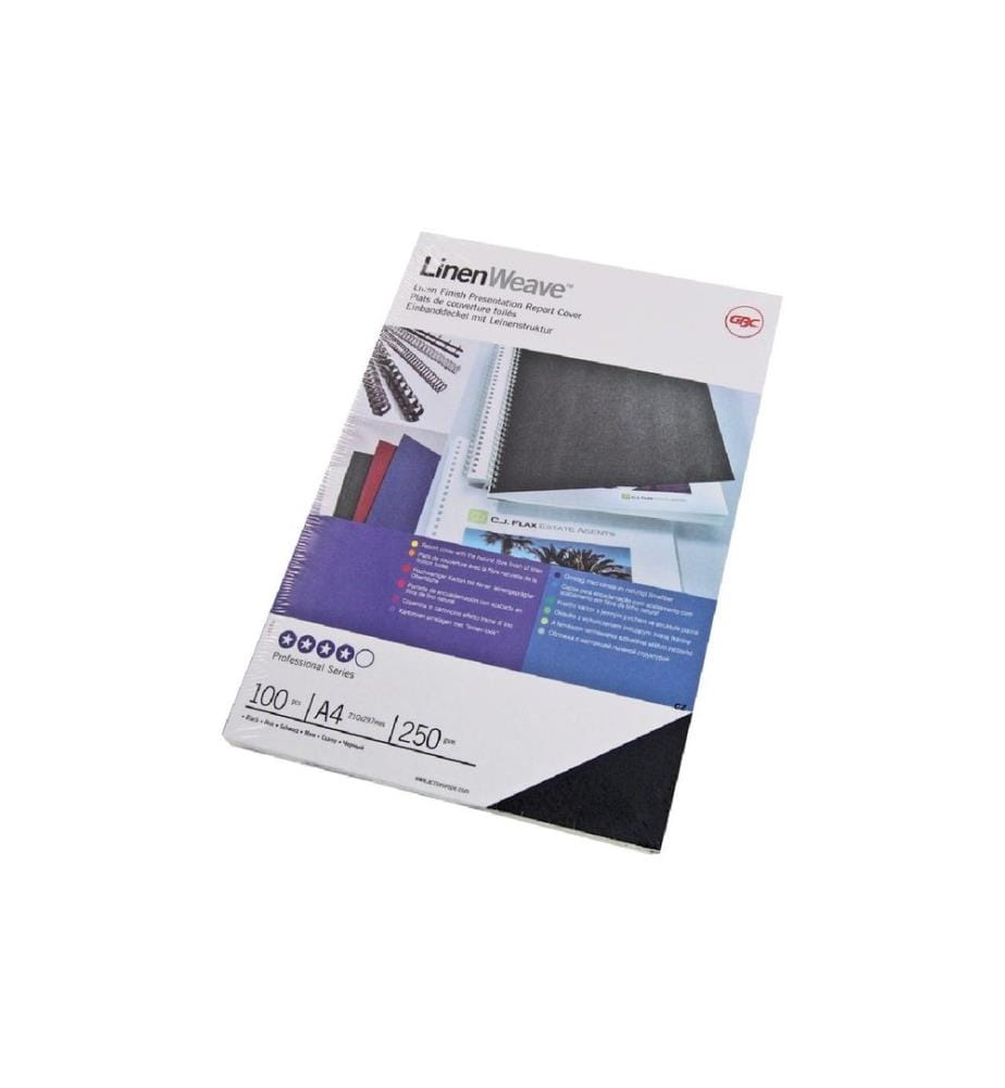 GBC - Couverture de brochure Linen Weave 100 pièces, Rouge