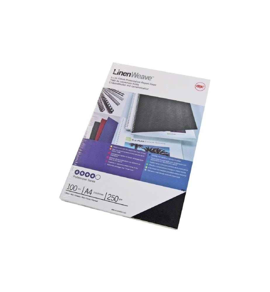 GBC - Couverture de brochure Linen Weave 100 pièces, Blanc