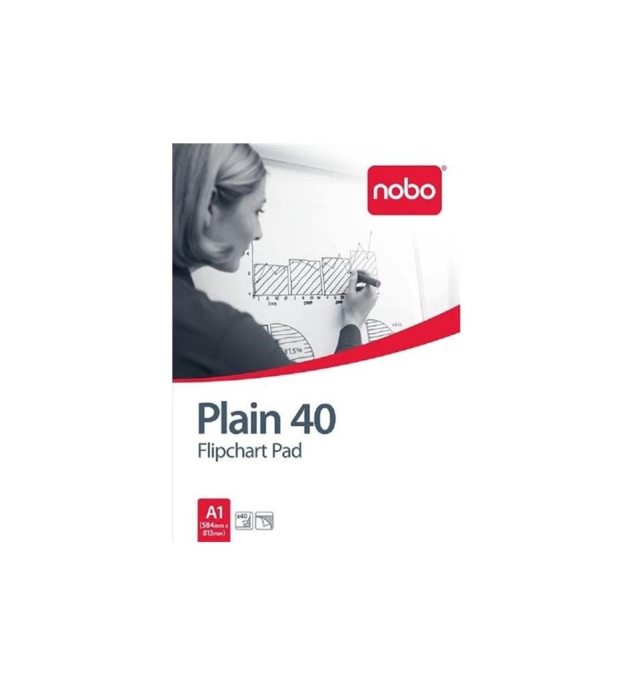 NOBO - Tableau à feuilles Bloc de 40 feuilles, vierges, 58 x 81 cm Blanc 1 Pièce/s