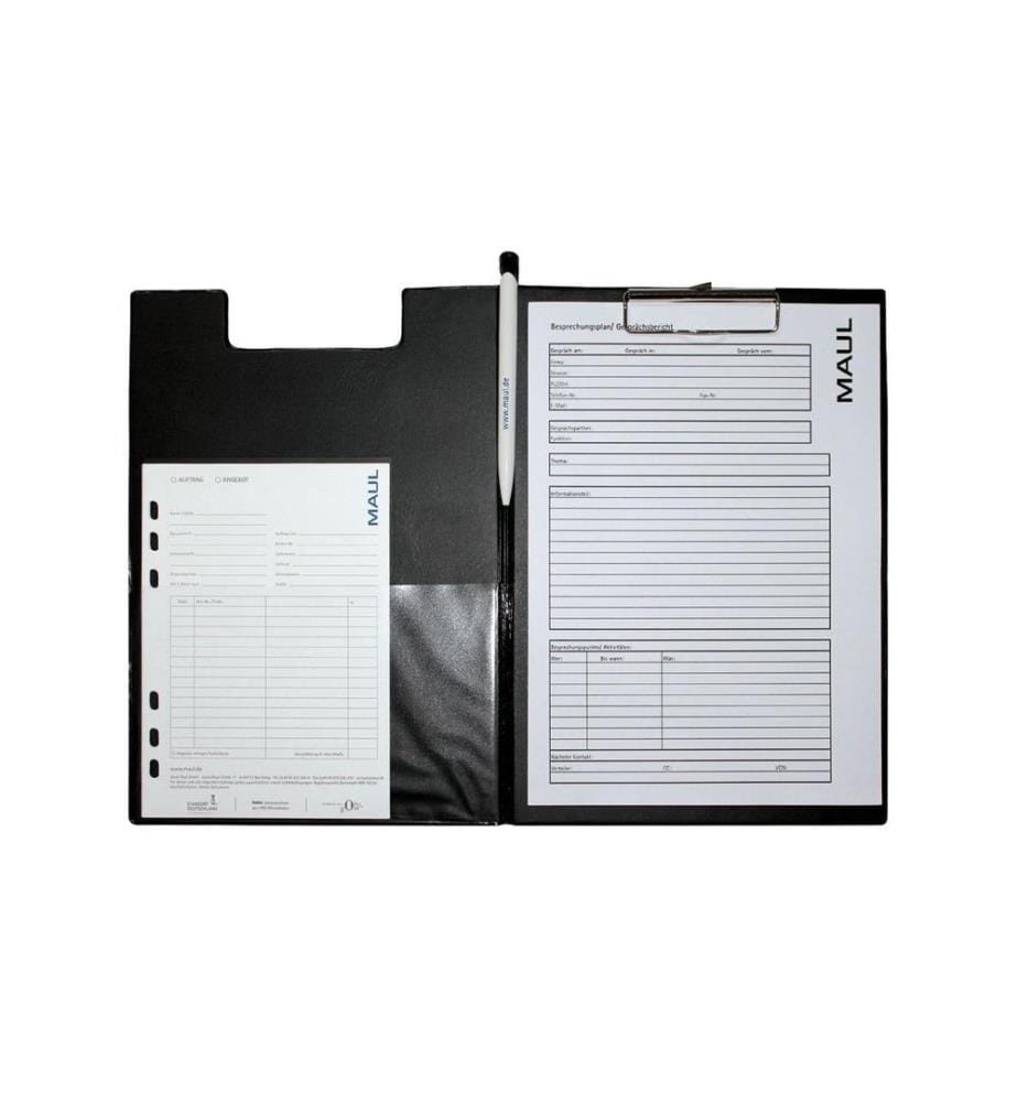 MAUL - Porte-documents Chemise à clip avec couverture en aluminium Noir