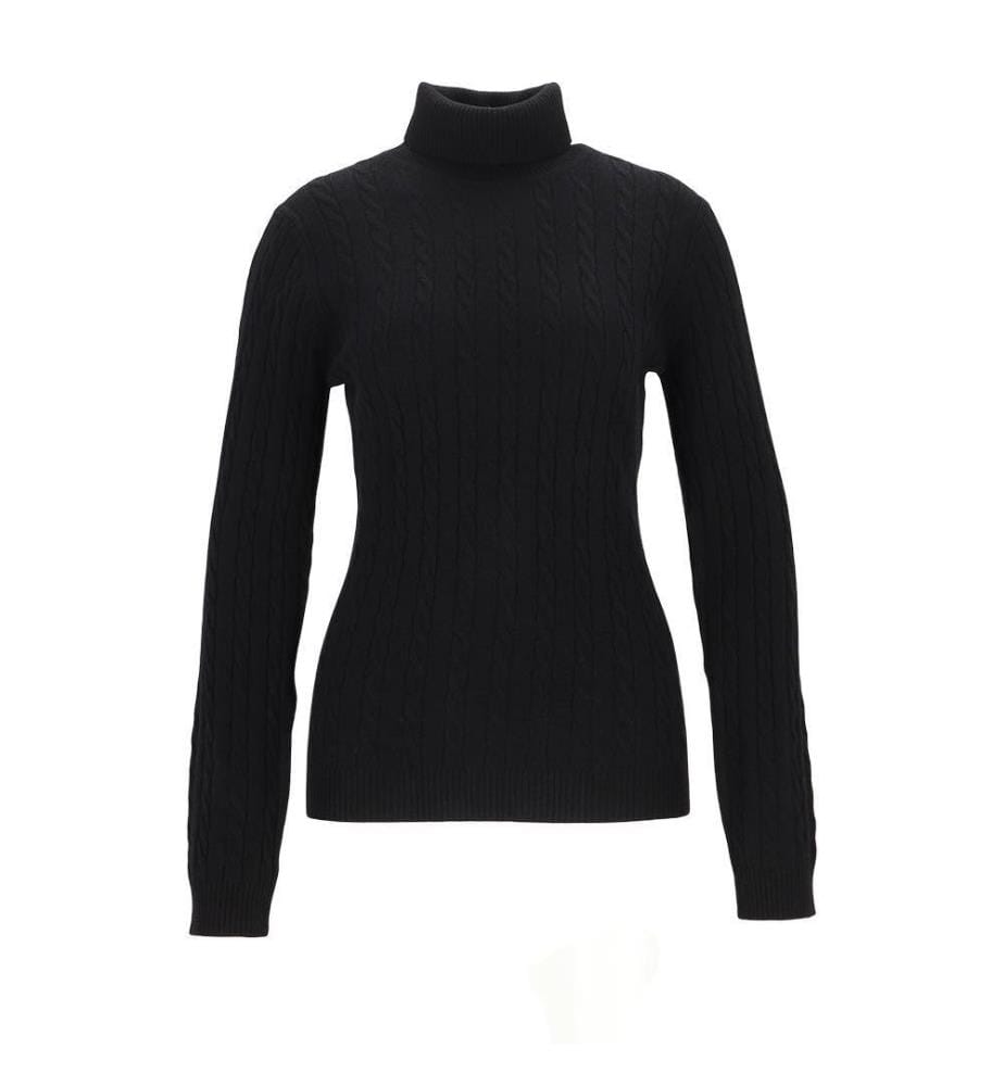 Pull Col Roulé - 50% Cachemire & 50% Laine - Noir