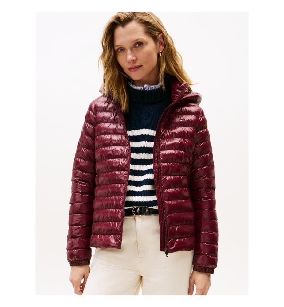 Doudoune déperlante cintrée pliable - Rouge Bordeaux