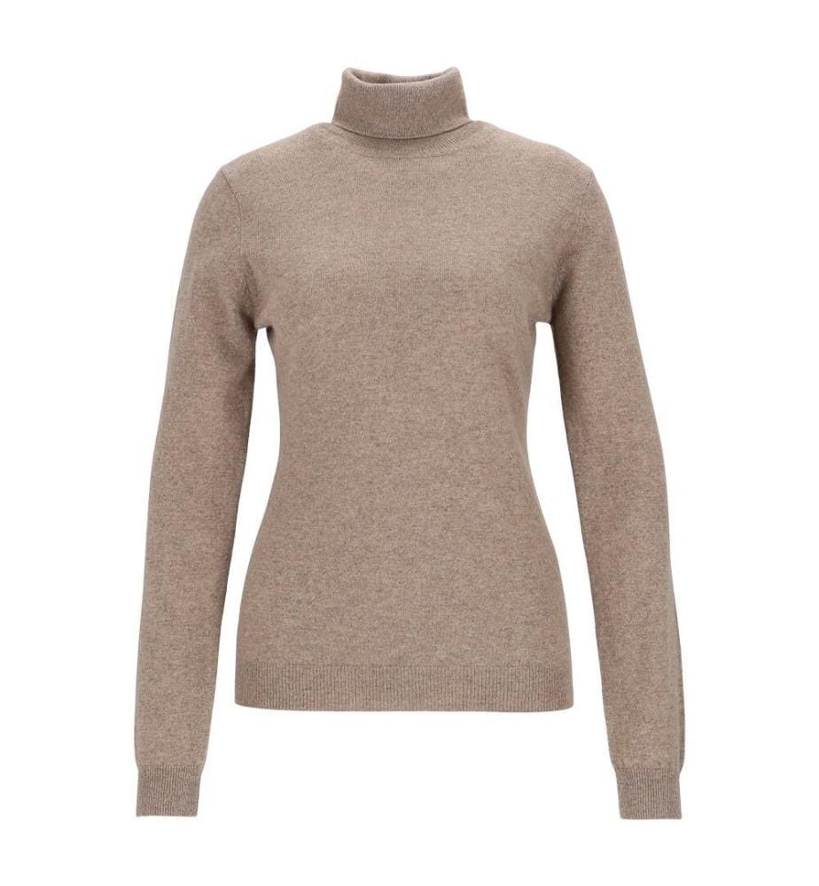Pull Col Roulé pour Femmes - Mélange beige naturel