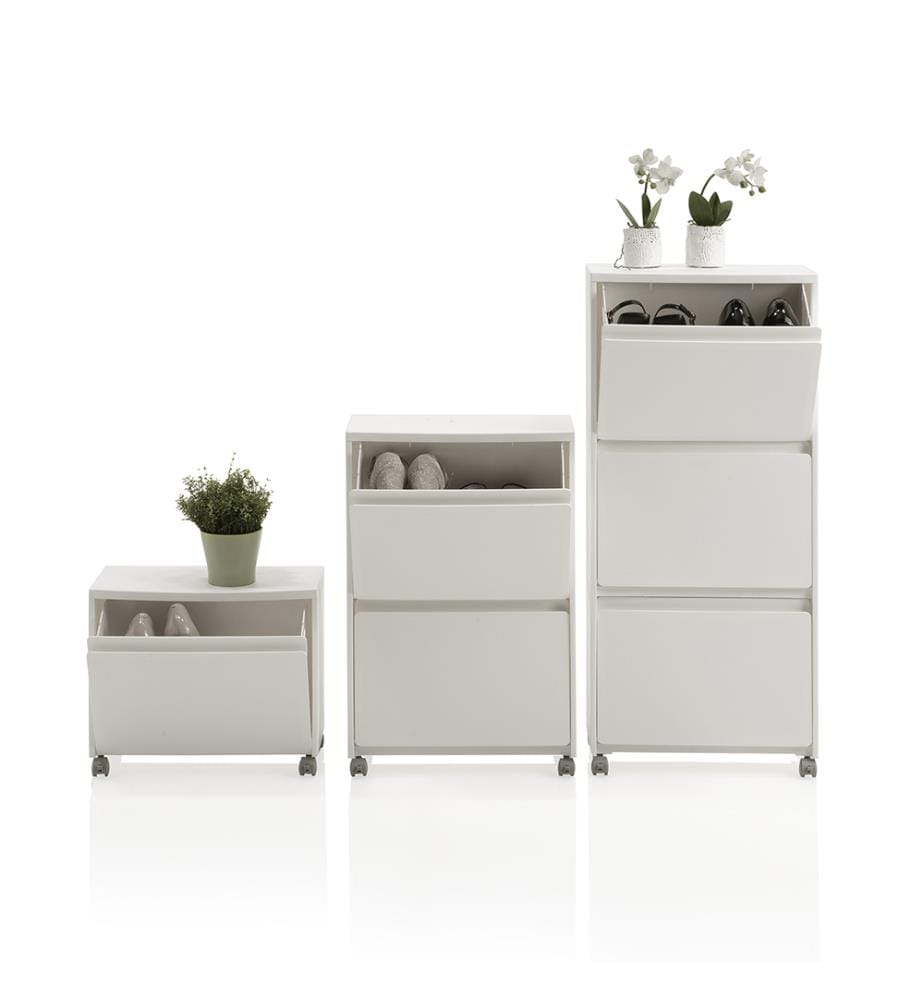 Porte-chaussures à roulettes OSCAR-1 blanc