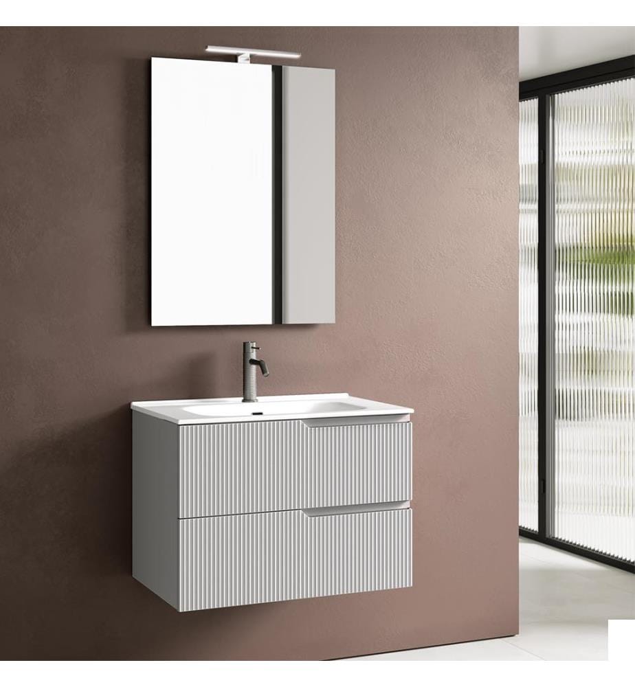 Ensemble salle de bain 4 Pièces Zip - Blanc mat