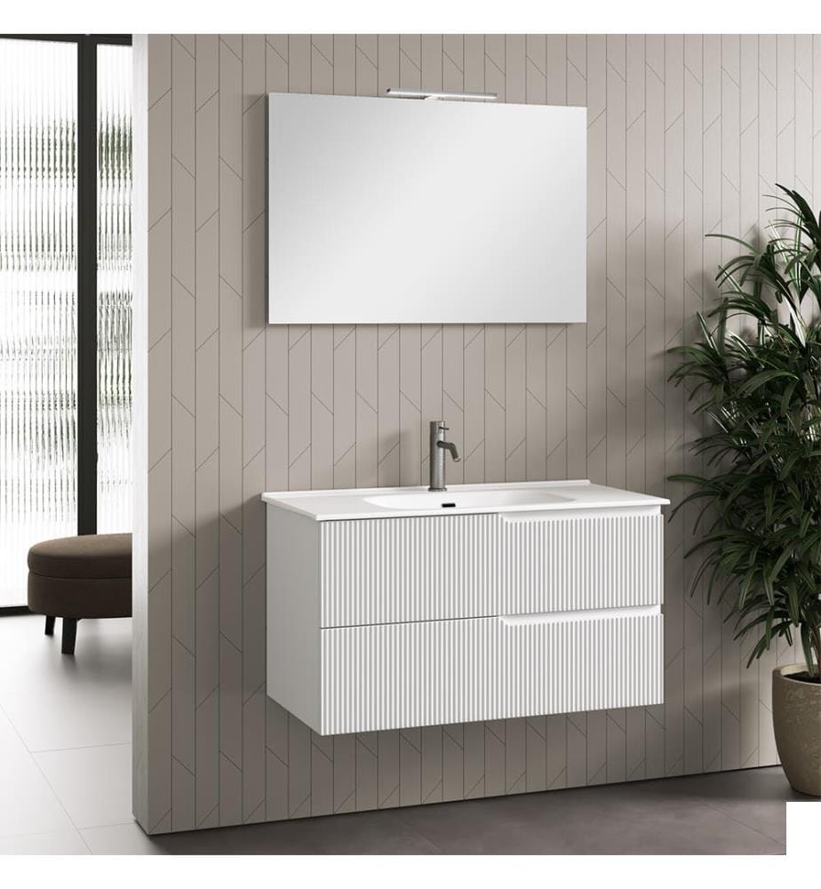 Ensemble salle de bain 4 Pièces Zip - Blanc mat