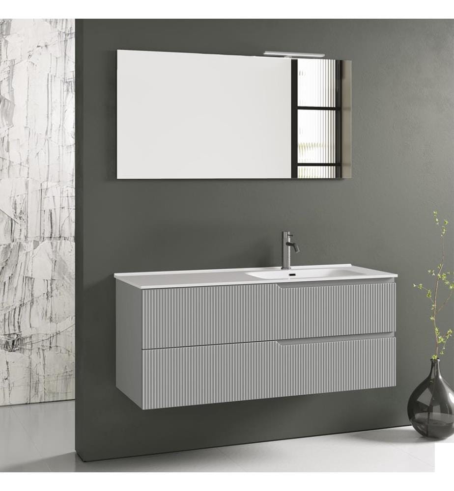 Ensemble salle de bain DX vasque 4 Pièces Zip - Gris mat