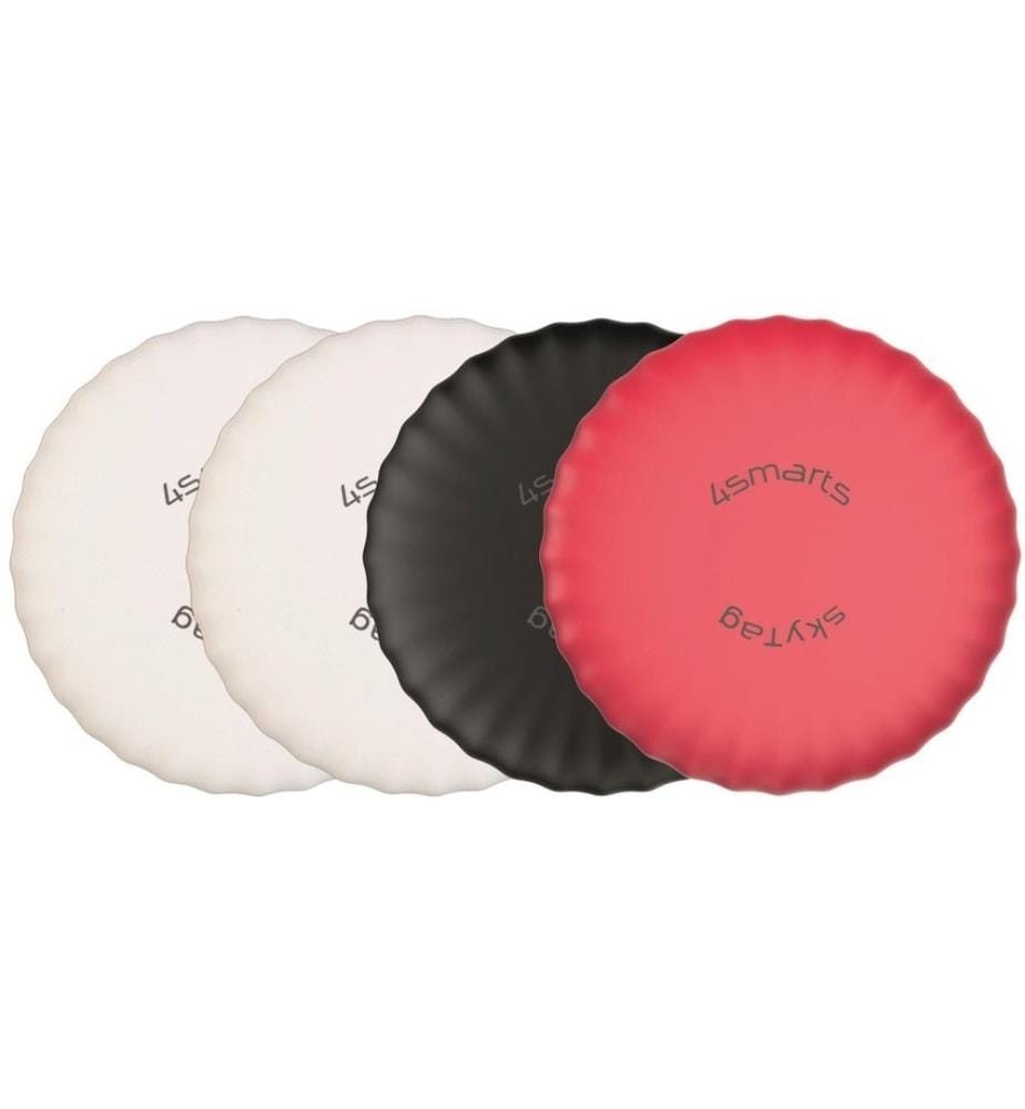 4SMARTS - SkyTag Slim Set de 4 pièces 2x blanc, 1x noir, 1x rouge