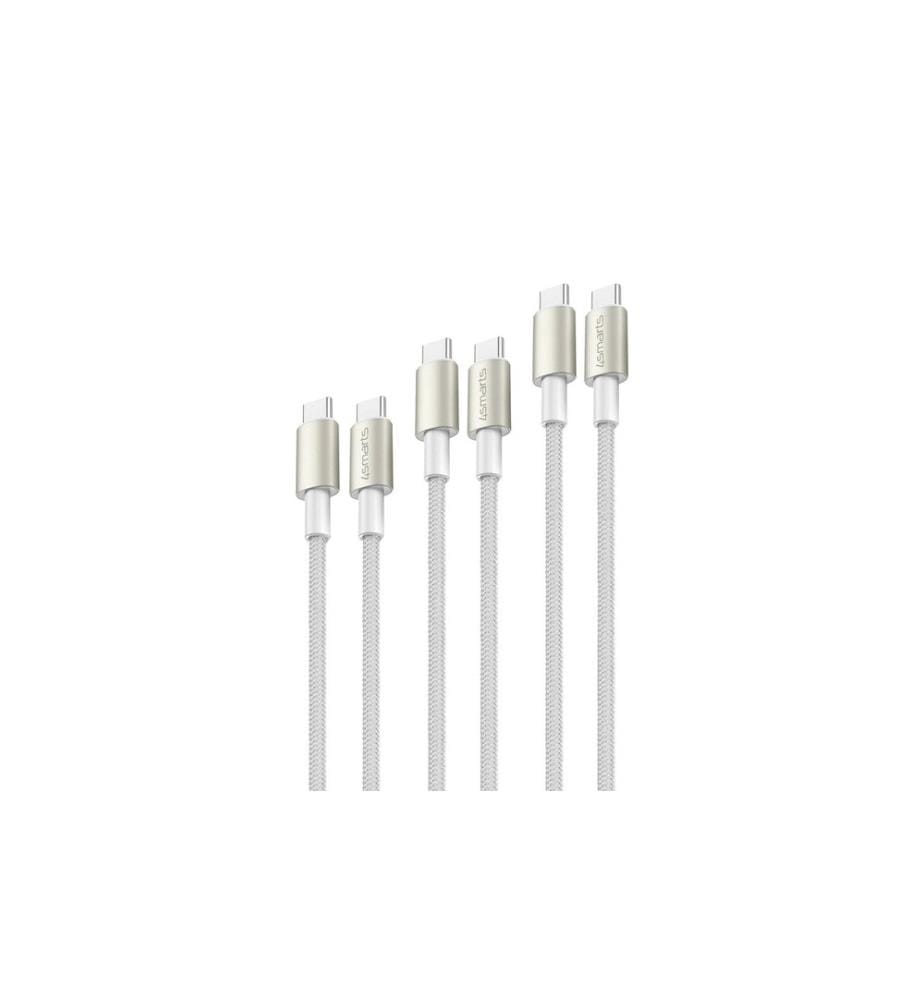 4SMARTS - Câble USB Lot de 3 0.5m+1.5m+3m USB C - USB C