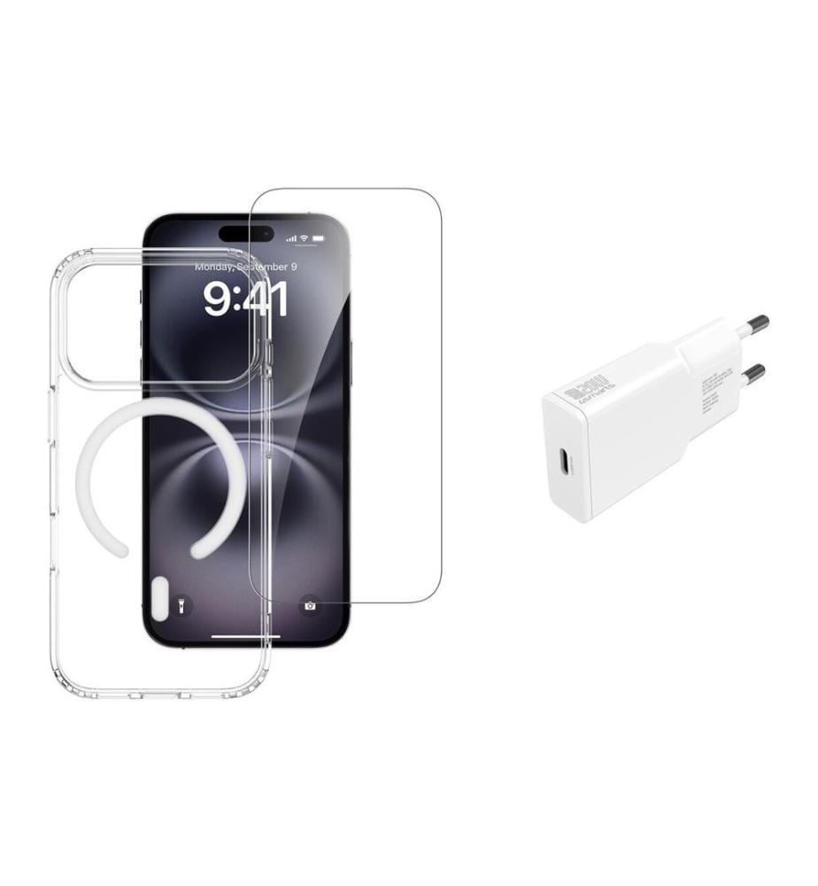 4SMARTS - Coque arrière 3in1 Kit de démarrage MagSafe pour iPhone 17 Pro