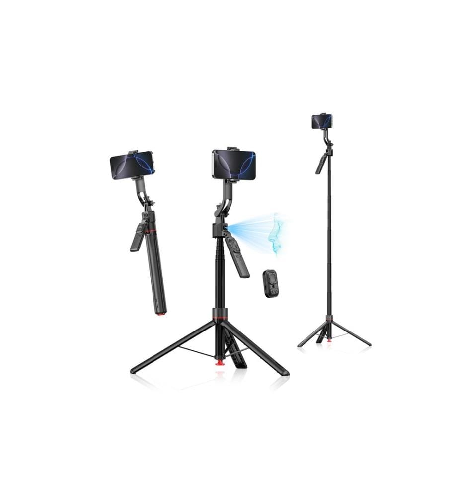 4SMARTS - Trépied AI 360° avec suivi du visage, télécommande incluse