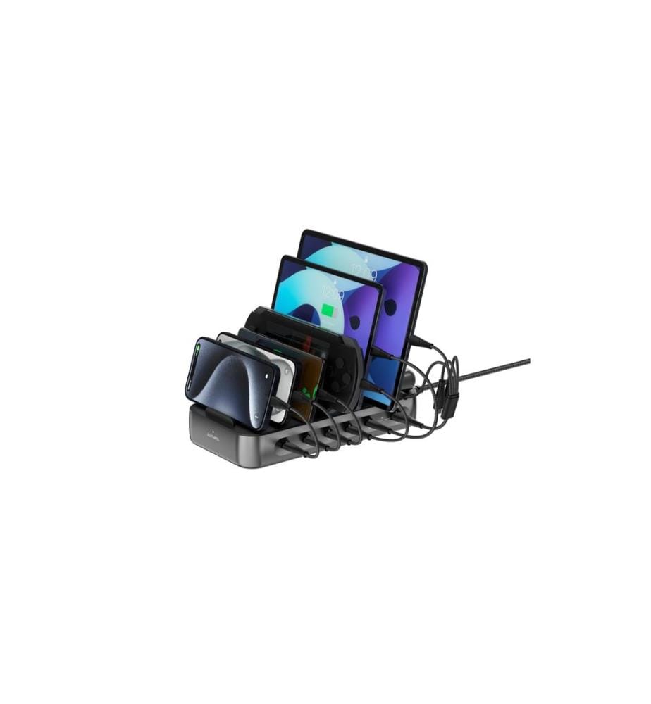 4SMARTS - Station de charge Team 100W 5C/1A incl. 6 câbles 5x USB-C 1x USB-A