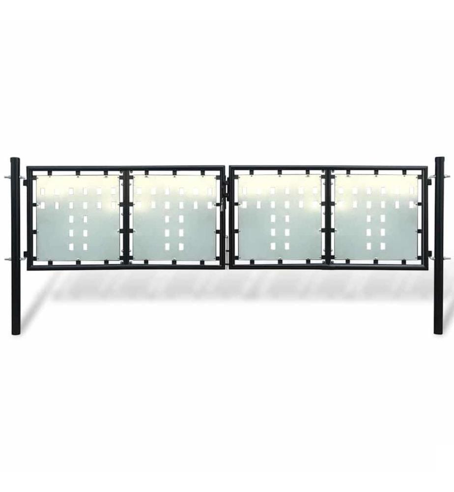 Portail de clôture noir à une porte 300x100 cm